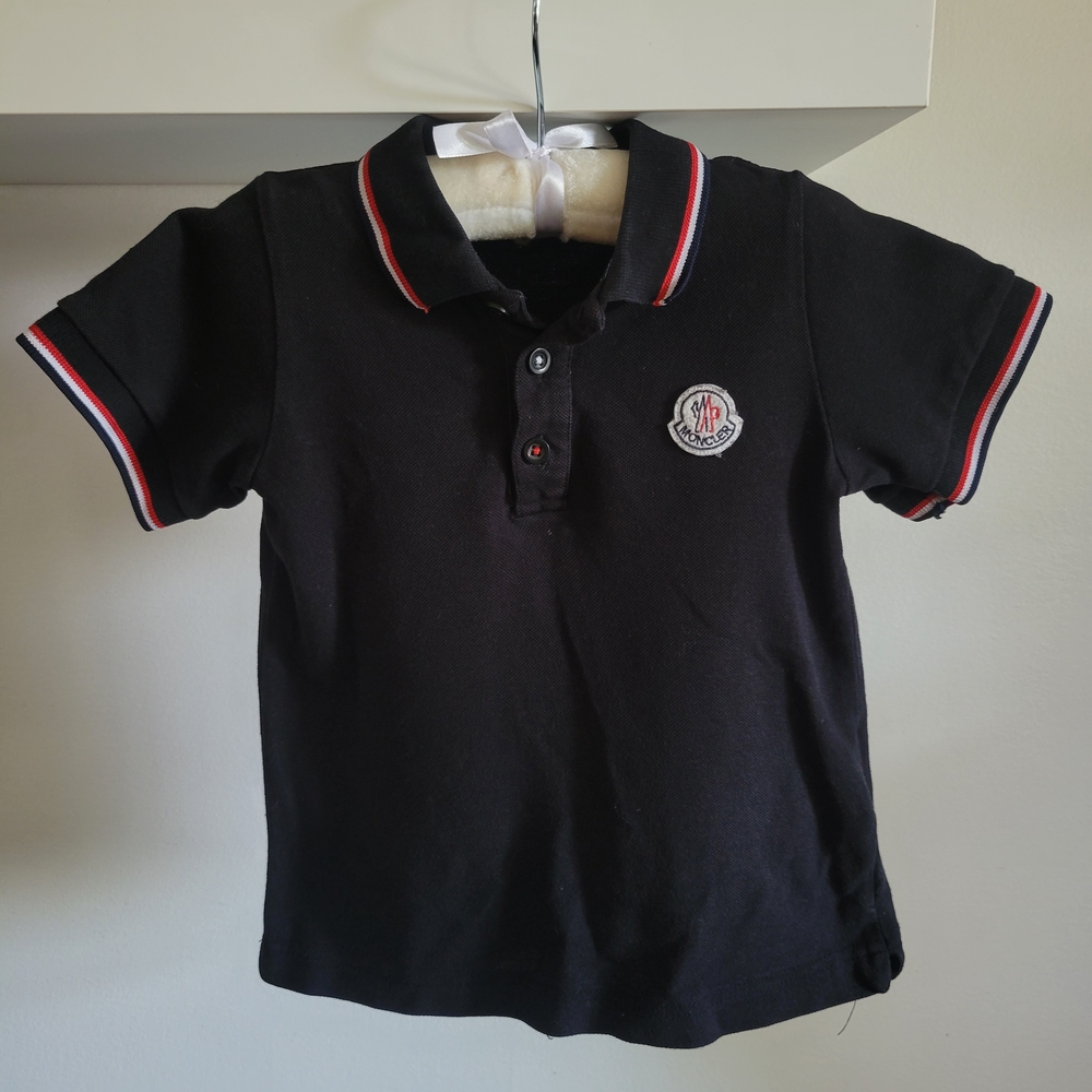 MONCLER Black Polo Shirt for Kids 4t